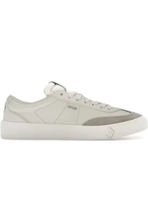 Dior Sko, Herre, Grå, 48 EU, Læder, Grå Lædersneakers med Ruskindsdetalje