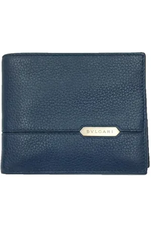Bvlgari Pre-owned, Herre, Blå, ONE SIZE, Læder, Pre-owned Laeder punge