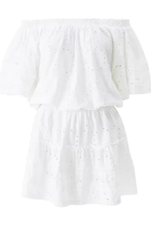 Melissa Odabash Kjole, Dame, Hvid, S, Bomuld, Broderie Anglaise Micha Kjole