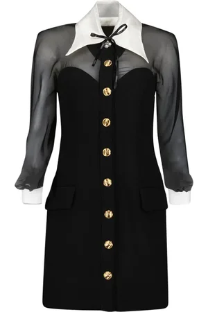 VERSACE Kjole, Dame, Sort, XS, Uld, Sort Bustier Mini Kjole