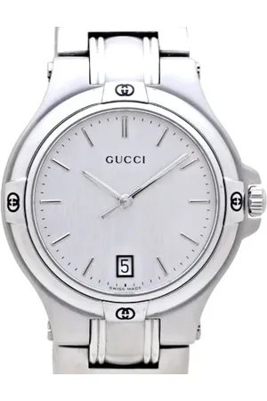 Gucci Pre-owned, Dame, Grå, ONE SIZE, Pre-owned Rustfrit stal watches