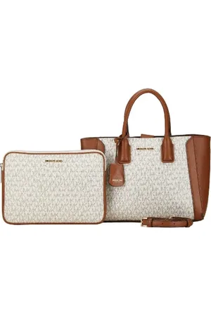 Michael Kors Pre-owned, Dame, Hvid, ONE SIZE, Uld, Pre-owned canvas håndtasker