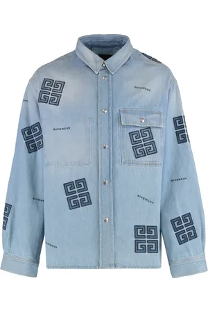 Givenchy Skjorte, Herre, Blå, XL, Uld, Stilfuld Denim Skjorte med Frontlomme