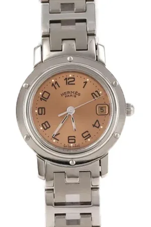 Hermès Pre-owned, Dame, Lyserød, ONE SIZE, Tyl, Pre-owned Rustfrit stal watches