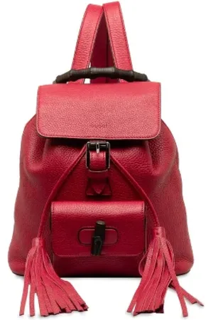 Gucci Pre-owned, Dame, Rød, ONE SIZE, Uld, Pre-owned Laeder rygsaekke