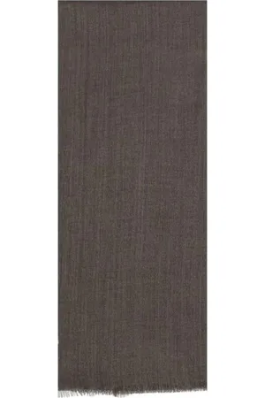 Brunello Cucinelli Tilbehør, Dame, Brun, ONE SIZE, Cashmere, Silke Cashmere Tørklæde med Sider Frynser