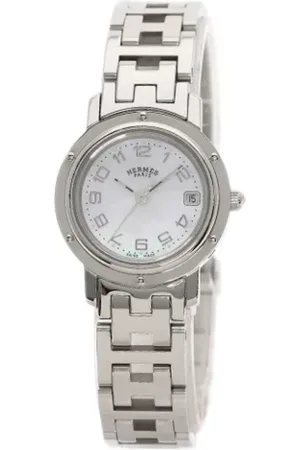 Hermès Pre-owned, Dame, Hvid, ONE SIZE, Tyl, Pre-owned Rustfrit stal watches