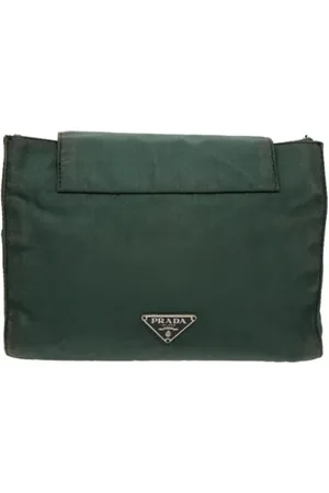 Prada Pre-owned, Dame, Grøn, ONE SIZE, Nylon, Pre-owned Laeder pouches