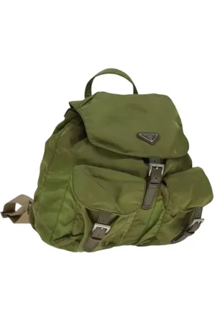 Prada Pre-owned, Dame, Grøn, ONE SIZE, Nylon, Pre-owned nylon rygsaekke