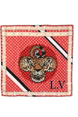 LOUIS VUITTON Pre-owned, Dame, Rød, ONE SIZE, Tyl, Pre-owned Silke trklaeder
