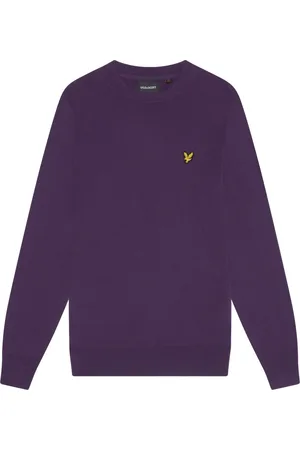 Lyle & Scott Strik, Herre, Lilla, XL, Bomuld, Strik Cotton Merino Crew Neck Jumper