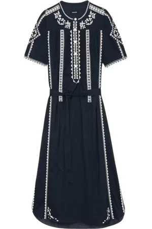 Zadig & Voltaire Kjole, Dame, Blå, S, Elegant Sort Kjole til Kvinder