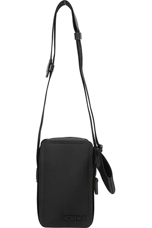 Jacquemus Taske, Herre, Sort, ONE SIZE, Uld, Vertikal læder skuldertaske