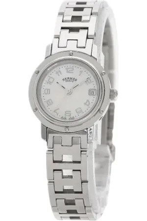 Hermès Pre-owned, Dame, Hvid, ONE SIZE, Tyl, Pre-owned Rustfrit stal watches