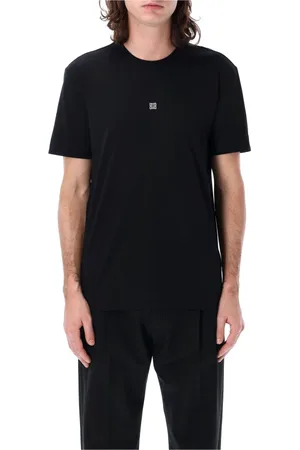 Givenchy Top, Herre, Sort, S, Bomuld, Sort T-shirt med 4G broderi