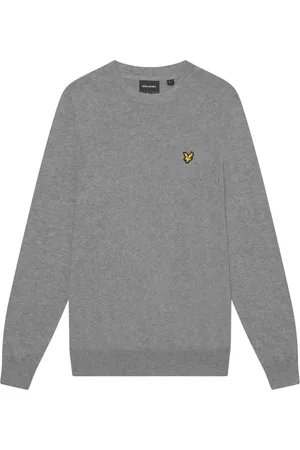 Lyle & Scott Strik, Herre, Grå, 2XL, Bomuld, Bomuldsmerino Crew Neck Jumper