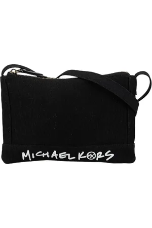 Michael Kors Pre-owned, Dame, Sort, ONE SIZE, Uld, Pre-owned Canvas crossbody-tasker