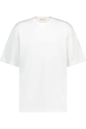 Marni Top, Herre, Hvid, M, Bomuld, Logo Broderet Oversized T-shirt