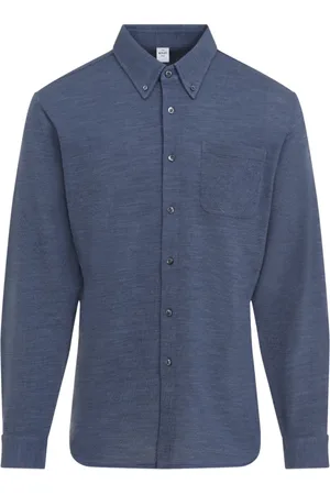 Berluti Skjorte, Herre, Blå, S, Uld, Blå Denim Uld Skjorte