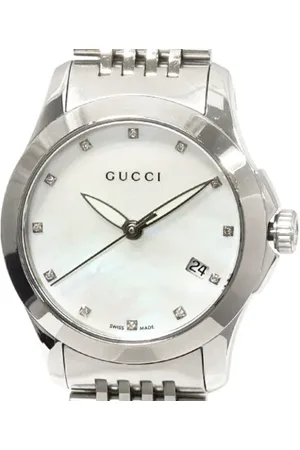 Gucci Pre-owned, Dame, Hvid, ONE SIZE, Tyl, Pre-owned Metal watches