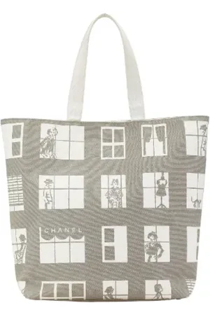 CHANEL Pre-owned, Dame, Grå, ONE SIZE, Tyl, Pre-owned Canvas totes