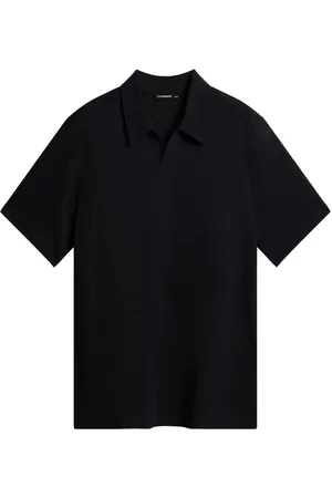 J Lindeberg Top, Herre, Sort, XL, Bomuld, Sort Bomuldspolo Skjorte Afslappet Pasform