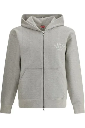 Kenzo Sweathshirts & Hoodies, Herre, Grå, XL, Bomuld, Dragonfly Monogram Zipper Hoodie