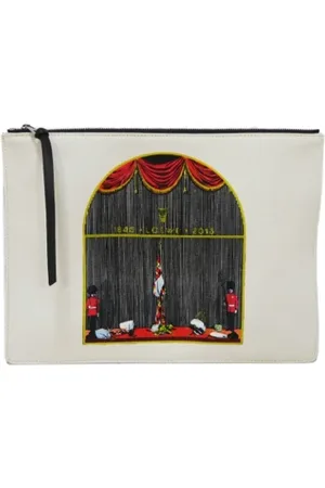 Loewe Pre-owned, Herre, Hvid, ONE SIZE, Bomuld, Pre-owned Bomuld clutches