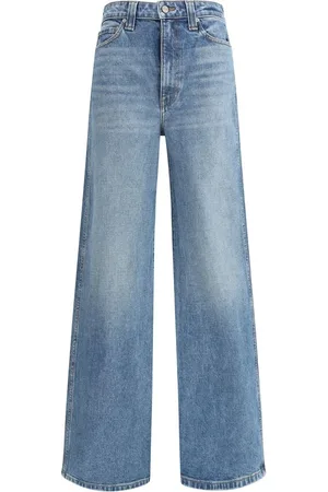 Khaite Jeans, Dame, Blå, W28, Bomuld, Bredbenede Jeans med Mellemlang Talje