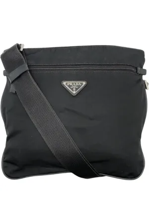 Prada Pre-owned, Herre, Sort, ONE SIZE, Pre-owned Canvas crossbody-tasker