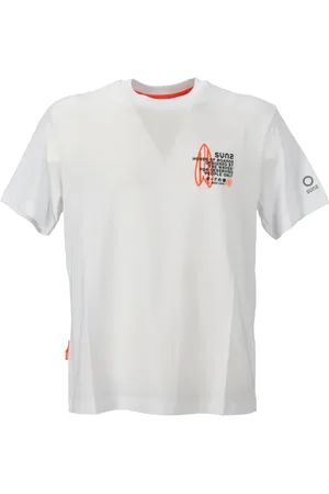 sunseeker Top, Herre, Hvid, M, Bomuld, Grafisk Logo Print Crew Neck T-Shirt