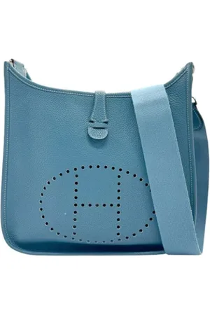 Hermès Pre-owned, Dame, Blå, ONE SIZE, Uld, Pre-owned Laeder skuldertasker