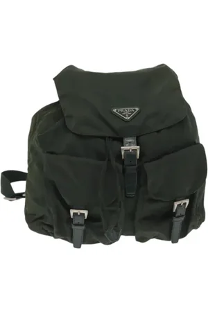 Prada Pre-owned, Dame, Grøn, ONE SIZE, Nylon, Pre-owned nylon rygsaekke