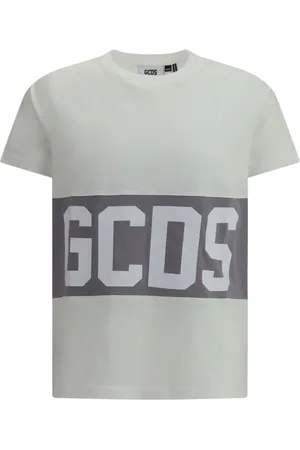 GCDS Top, Herre, Hvid, L, Bomuld, Monogram High Contrast Band T-Shirt