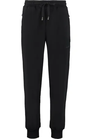 Dolce & Gabbana Bukser, Herre, Sort, 2XL, Bomuld, Bomuld trackbukser med lynlåslommer