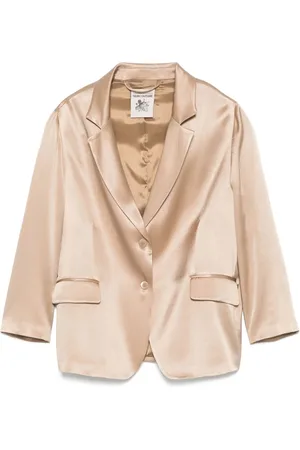 SEMICOUTURE Jakke, Dame, Brun, XS, Beige Knappet Jakke med Lommer
