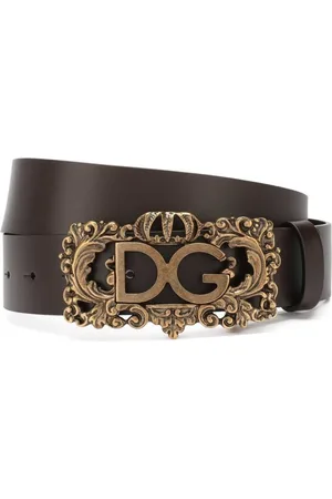Dolce & Gabbana Tilbehør, Herre, Brun, 105 CM, Uld, Stilfuldt Læderbælte
