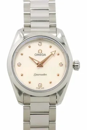 Omega Pre-owned, Dame, Hvid, ONE SIZE, Tyl, Pre-owned Rustfrit stal watches