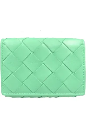Bottega Veneta Pre-owned, Dame, Grøn, ONE SIZE, Tyl, Pre-owned Laeder punge