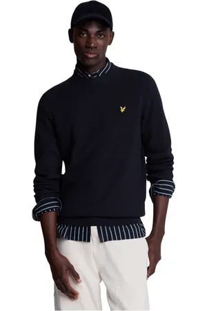 Lyle & Scott Strik, Herre, Blå, M, Strik Grid Strik Crew Neck Jumper