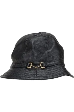 Gucci Pre-owned, Dame, Sort, ONE SIZE, Tyl, Pre-owned Laeder hatte