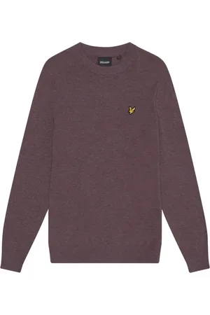 Lyle & Scott Strik, Herre, Lilla, XL, Uld, Strik Lambswool Blandingsstof Crew Neck Jumper