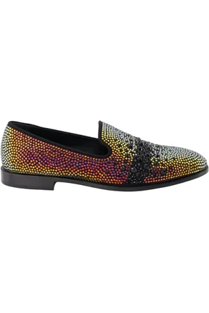 Giuseppe Zanotti Sko, Herre, Flerfarvet, 45 EU, Læder, Krystalpyntede Slip-On Loafers