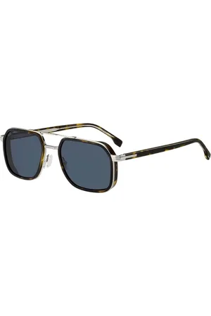 HUGO BOSS Tilbehør, Dame, Brun, 55 MM, Uld, Blå Solbriller Stilfuldt Design