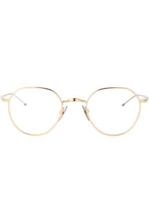 Thom Browne Tilbehør, unisex, Gul, 48 MM, Uld, Stilfulde optiske briller til sofistikeret look