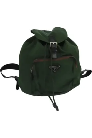 Prada Pre-owned, Dame, Grøn, ONE SIZE, Nylon, Pre-owned nylon rygsaekke