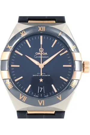 Omega Pre-owned, Herre, Blå, ONE SIZE, Uld, Pre-owned Rustfrit stal watches