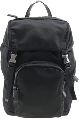 Prada Pre-owned, Dame, Sort, ONE SIZE, Uld, Pre-owned Canvas rygsaekke