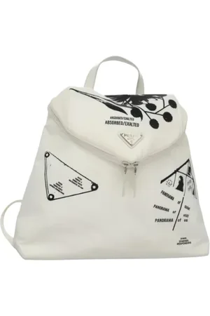 Prada Pre-owned, Dame, Hvid, ONE SIZE, Nylon, Pre-owned nylon rygsaekke