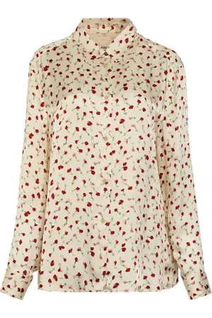 Khaite Bluser & Skjorter, Dame, , XS, Uld, Trykt silkeskjorte Rundet Hem